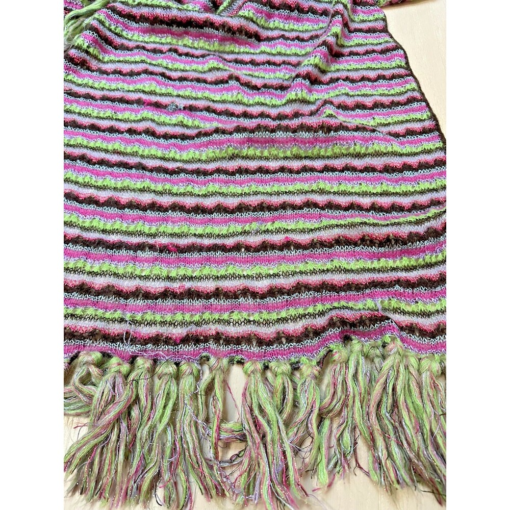 Christian Lacroix Bazar Knit Scarf Oversize Striped Punk Grunge Maximal Y2K